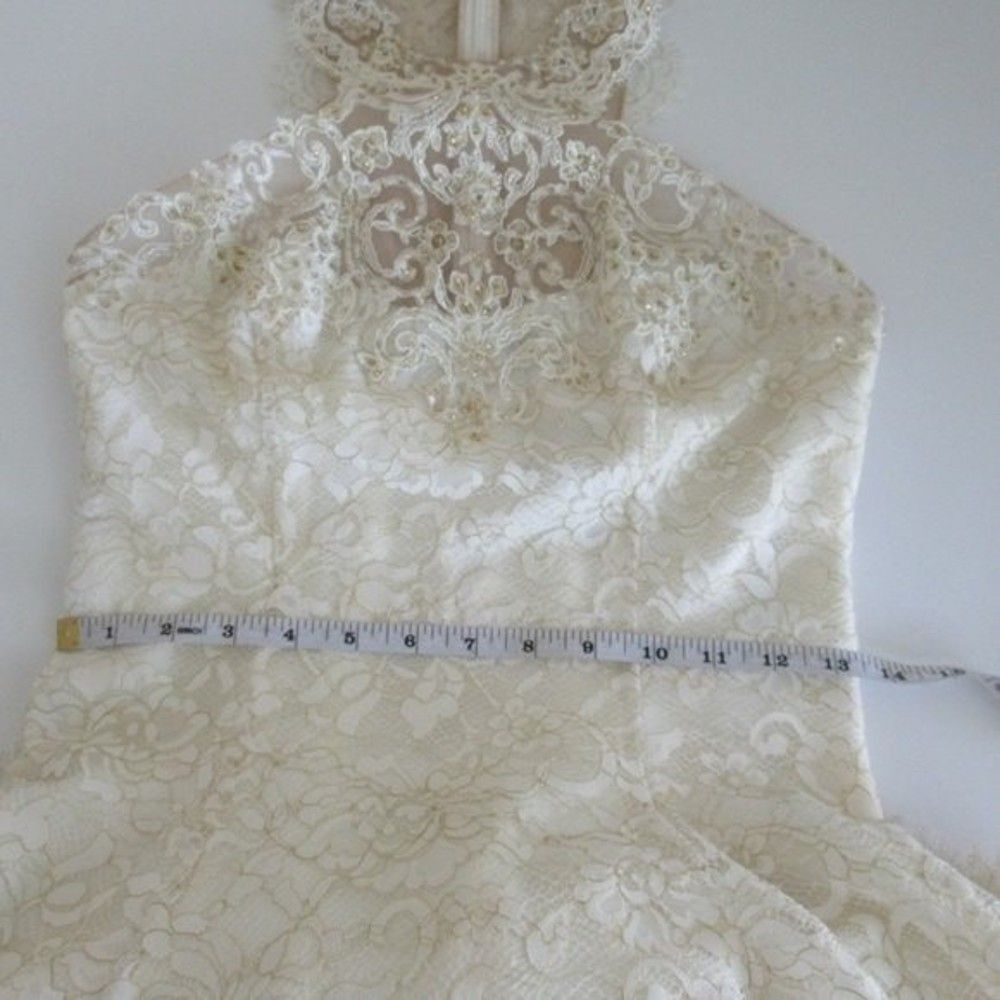 Marchesa Notte Ivory Lace Dress - Picture 9 of 13